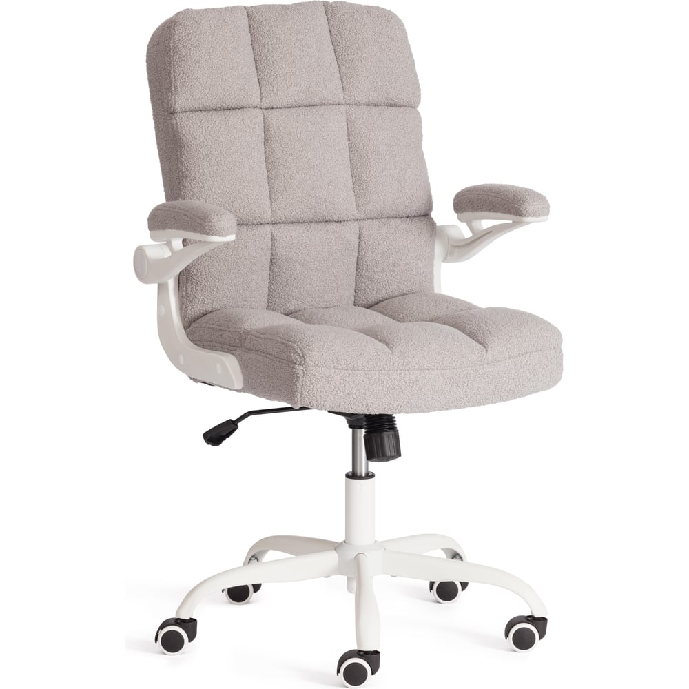 Изображение товара Офисное кресло TetChair Lugano Wh ткань Teddy светло-серое стиль современный