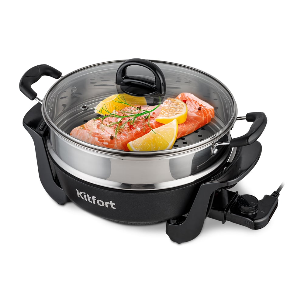 Изображение товара Электросковорода Kitfort КТ-4055 1500 Вт объем 4.5 л антипригарное покрытие черная