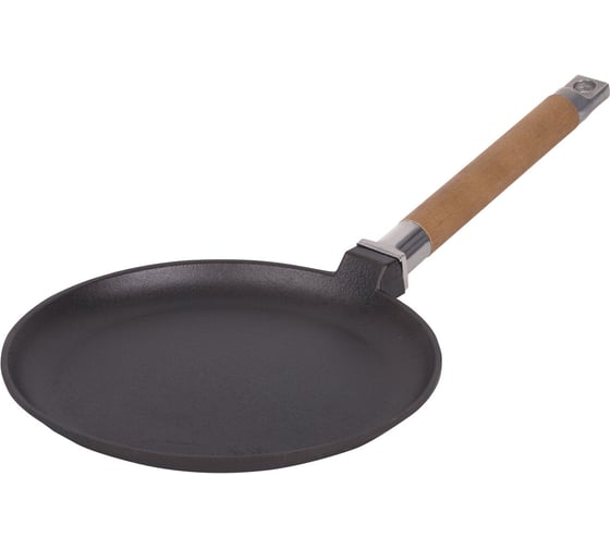 Изображение товара Блинная чугунная сковорода ОФИСМАГ 22 см, со съемной ручкой, подходит для индукции, Гардарика 0822 700727