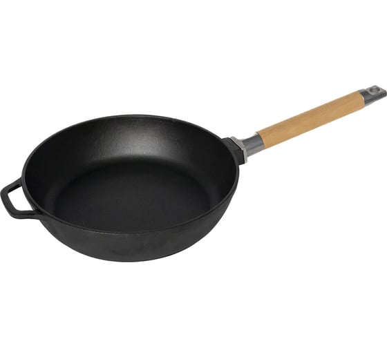 Изображение товара Чугунная сковорода-сотейник ОФИСМАГ 28 см, со съемной ручкой, подходит для индукции, Гардарика 0328 700728