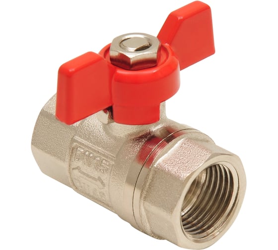 Изображение товара Кран шаровой Smart Install латунный ВР/ВР 1 бабочка красный, упак. 12 шт. 57113S