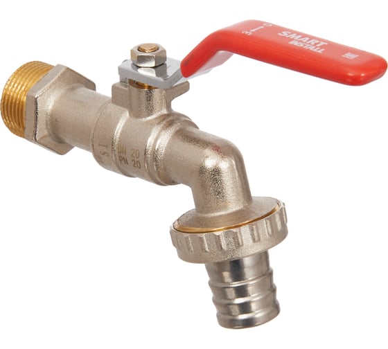 Изображение товара Кран шаровой водоразборный Smart Install латунный 1/2x3/4, упак. 13 шт. 57211S