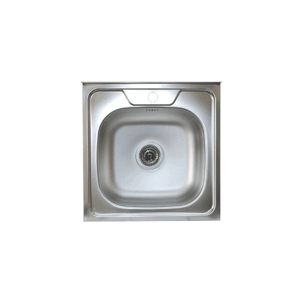 Изображение товара Накладная мойка из нержавеющей стали Владикс V-206 AISI 201, 500x500х0.4мм, без сифона, 1 1/2" 023-5438