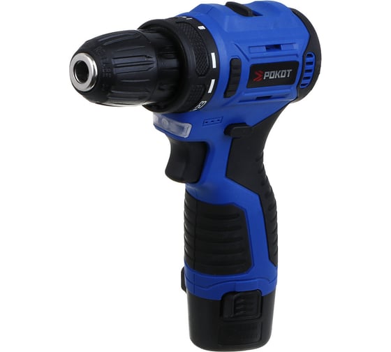 Изображение товара Дрель-шуруповерт аккумуляторный РОКОТ бесщеточный, 12В, 2 Ач, 0-400/0-1400 об/мин, 38 Нм 691-044