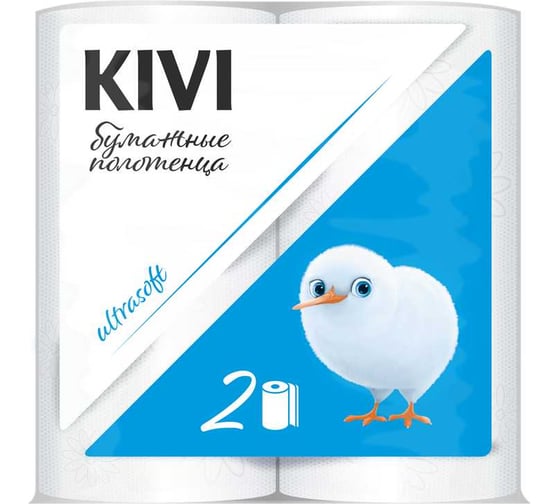 Изображение товара Полотенце бумажное Kivi белое, 2 слоя, 2 рулона 4612754820054 00-00000147