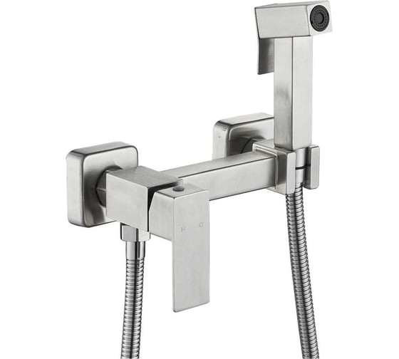 Изображение товара Смеситель с гигиеническим душем PLATAN 55503 Stockholm, нержавеющая сталь, картридж 25мм УТ-00052197