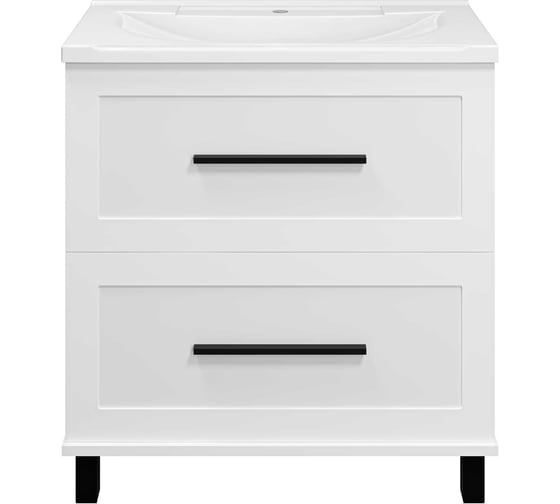 Изображение товара Тумба напольная Misty Модерн - 80 2 ящика, белая матовая эмаль П-Мод07080-011Пр