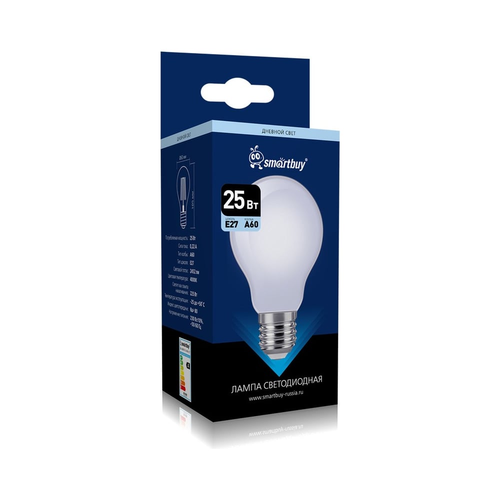 Изображение товара Светодиодная лампа Smartbuy A60 25Вт 4000К E27 для дома и офиса