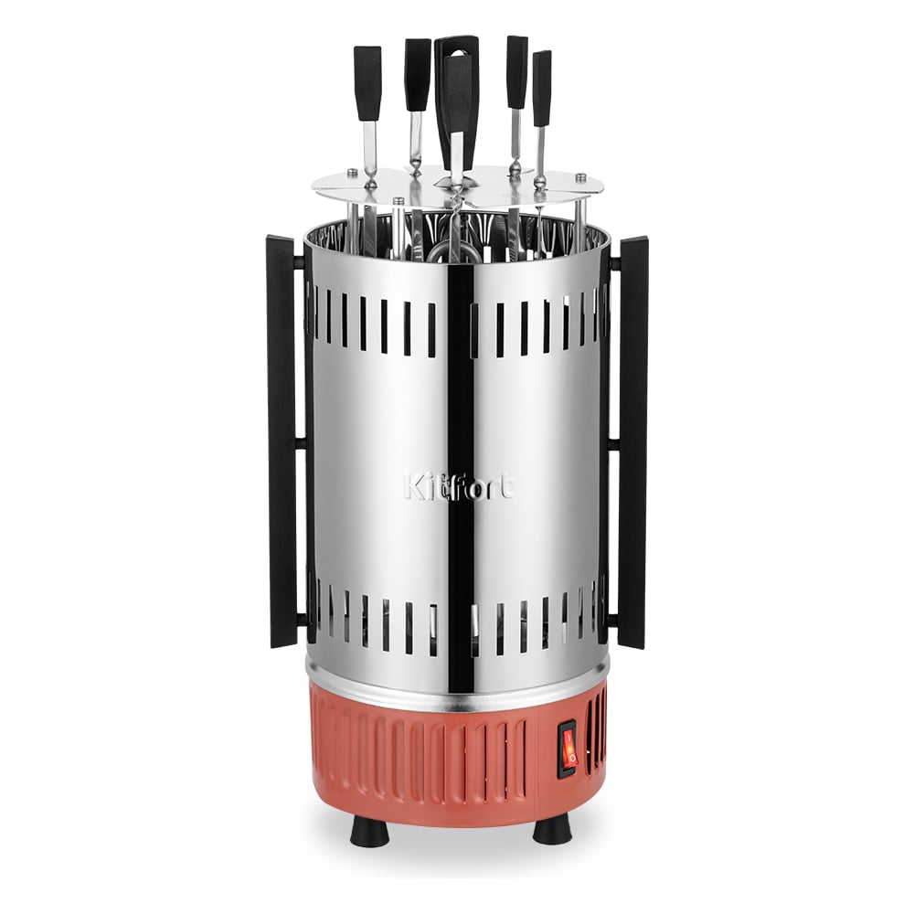 Изображение товара Электрошашлычница KITFORT КТ-1407 900 Вт 10 шампуров стильный дизайн