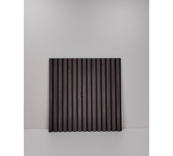 Изображение товара Акустическая панель Indeco 60x60x1,9см рейки МДФ черный/ясень дымчатый 00-00085862