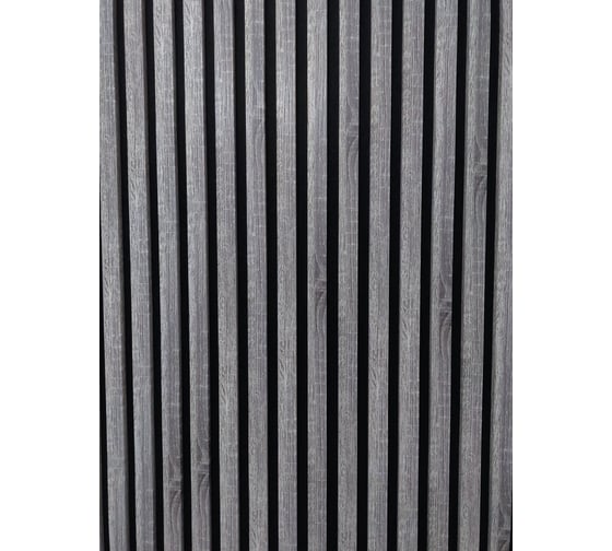 Изображение товара Акустическая панель Indeco 275x60x1,9см рейки МДФ черный/дуб рейн 00-00083944