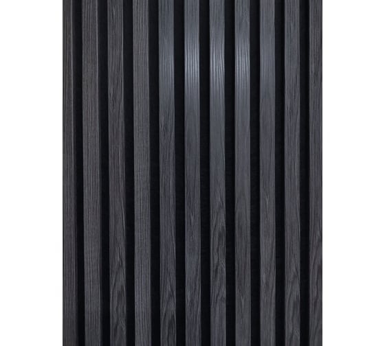 Изображение товара Акустическая панель Indeco 275x60x1,9см рейки МДФ черный/ясень дымчатый 00-00083941