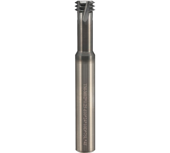 Изображение товара Резьбофреза твердосплавная BSKT 3-витковая М12 шаг 1.25мм AlTiSiN 10х24х75х10мм BSE008S037