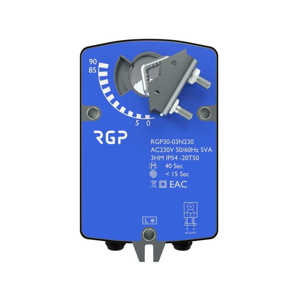 Изображение товара Привод воздушной заслонки пружинный Завод RGP 3Нм (230В, 2-поз) RGP30-03N230