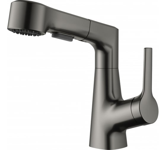 Изображение товара Смеситель для раковины Wonzon & Woghand с выдвижным изливом, темный графит WW-121B108-BGG