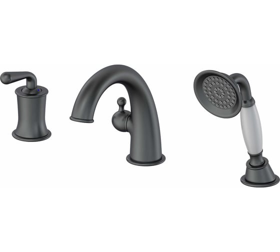 Изображение товара Смеситель на борт ванны Wonzon & Woghand, темный графит WW-88659008-BGM