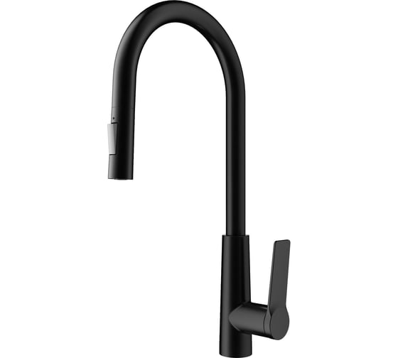 Изображение товара Смеситель для кухни Wonzon & Woghand с выдвижным изливом, черный матовый WW-A20782-MB