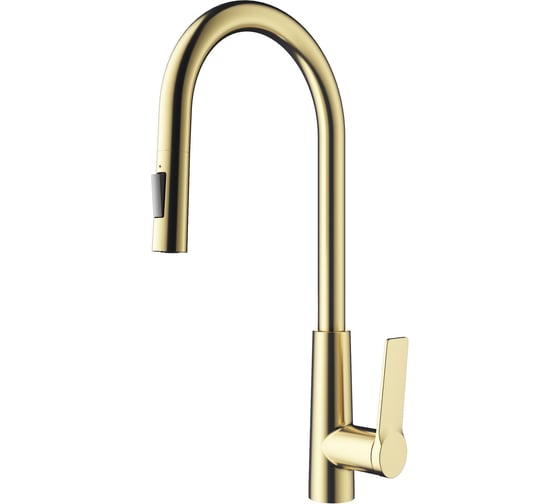 Изображение товара Смеситель для кухни Wonzon & Woghand с выдвижным изливом, брашированное золото WW-A20782-BG