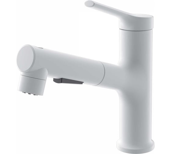Изображение товара Смеситель для раковины Wonzon & Woghand с выдвижным изливом , белый матовый WW-A40862-MW