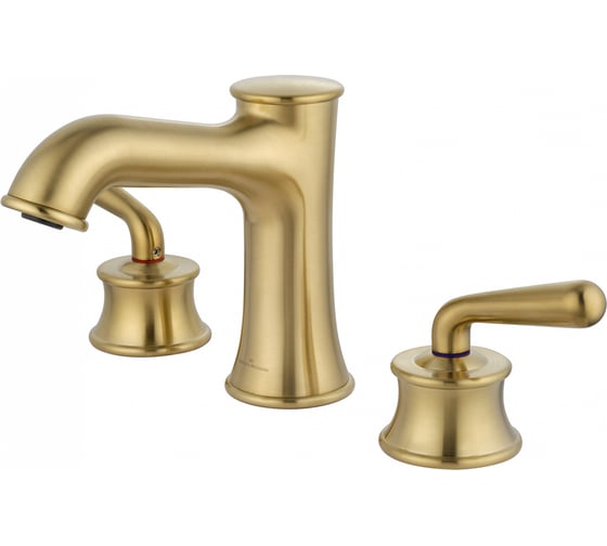 Изображение товара Смеситель для раковины Wonzon & Woghand на 3 отверстия, брашированное золото WW-88159008-BG