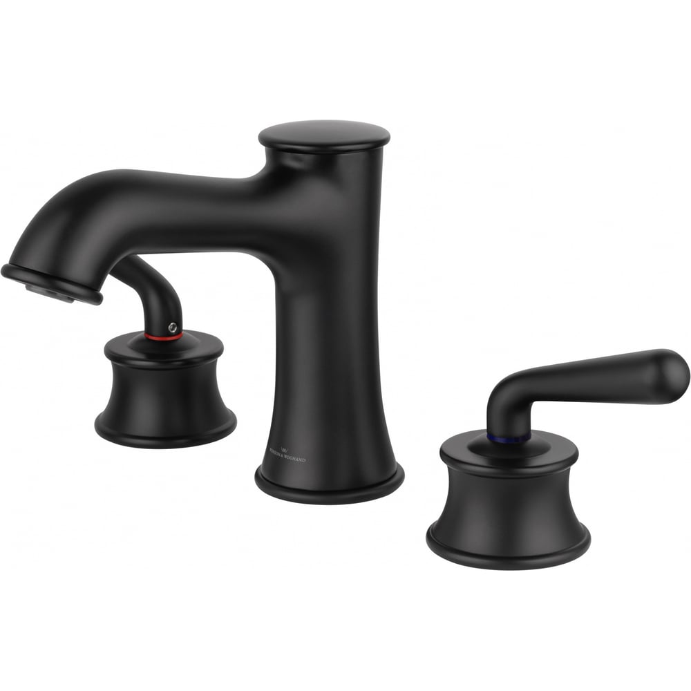 Изображение товара Смеситель для раковины Wonzon & Woghand двухрычажный встраиваемый матовый черный