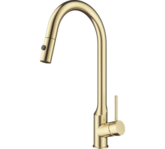 Изображение товара Смеситель для кухни Wonzon & Woghand с выдвижным изливом, брашированное золото WW-A21252-BG
