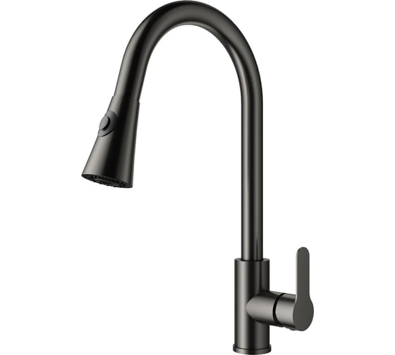 Изображение товара Смеситель для кухни Wonzon & Woghand с выдвижным изливом, темный графит WW-121E201L-BGG