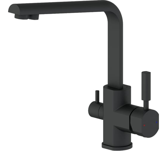 Изображение товара Смеситель для кухни Wonzon & Woghand с подключением фильтра, черный матовый WW-88458003-MB