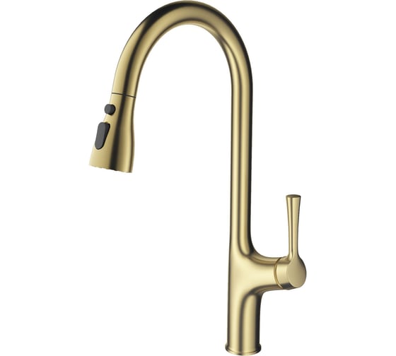 Изображение товара Смеситель для кухни Wonzon & Woghand с выдвижным изливом, брашированное золото WW-AE54123-BG