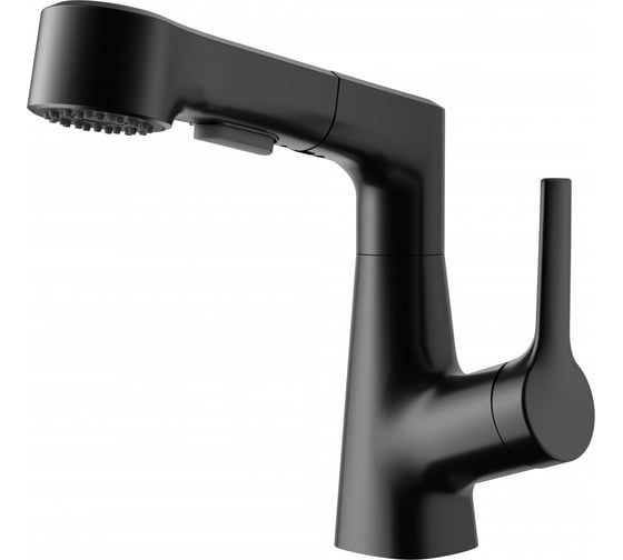 Изображение товара Смеситель для раковины Wonzon & Woghand с выдвижным изливом, черный матовый WW-121B108-MB