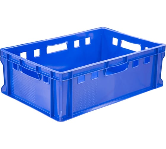 Изображение товара Ящик Тара.ру п/э мясной 600x400x200 сплошной Е2 синий 20273
