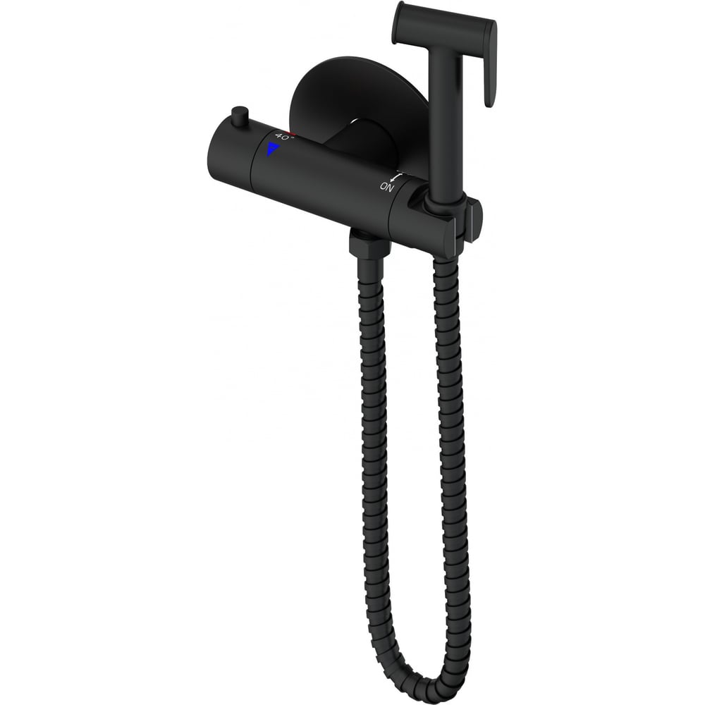 Изображение товара Современный встраиваемый смеситель для биде с термостатом Wonzon & Woghand черный матовый WW-888199