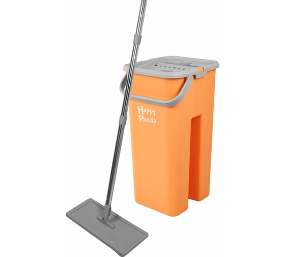 Изображение товара Набор для влажной уборки HAPPY PANDA HP-MB08P с ведром с механизмом отжатия и насадкой персиковый УТ000003524