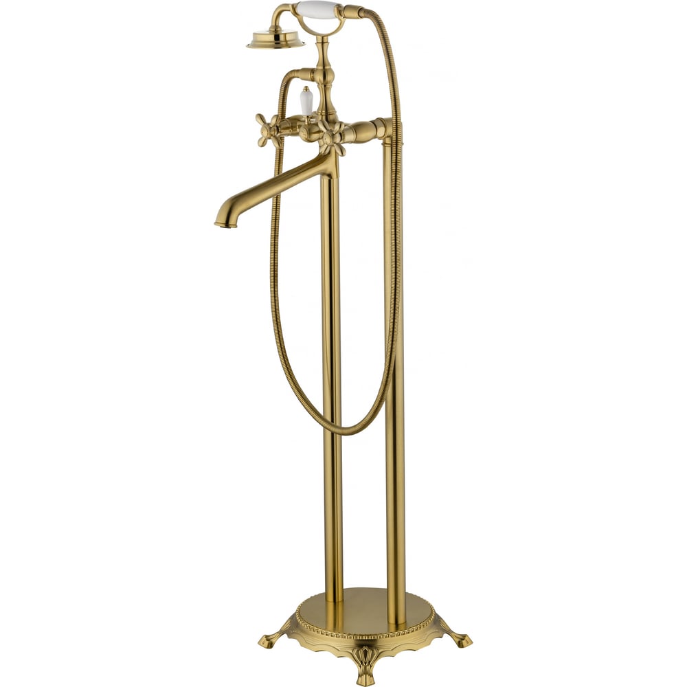Изображение товара Смеситель для ванны напольный брашировка золото Wonzon & Woghand WW-88649020-BG