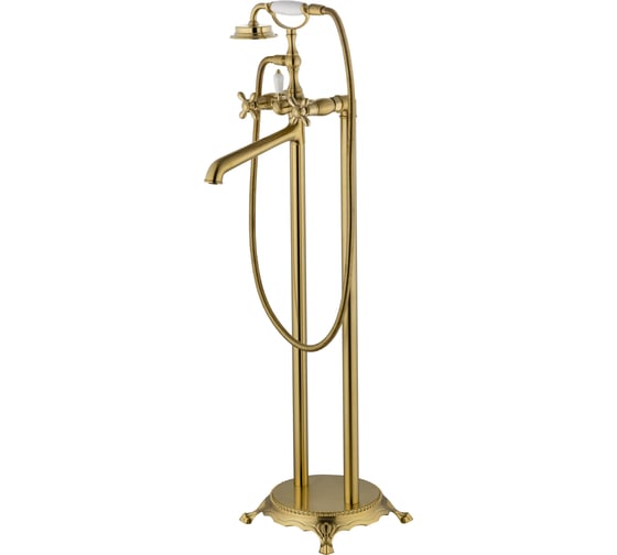 Изображение товара Смеситель для ванны напольного монтажа Wonzon & Woghand брашированное золото WW-88649020-BG
