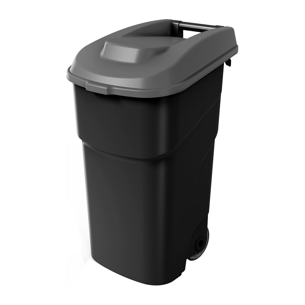 Изображение товара Бак для мусора Econova 90 л с колесами и крышкой черный