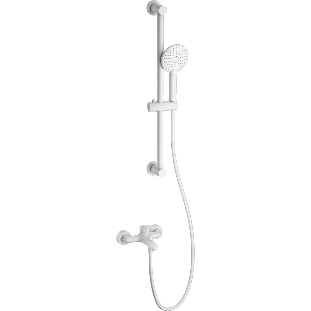 Изображение товара Смеситель для ванны с душевым гарнитуром Wonzon & Woghand белый матовый WW-4560-MW