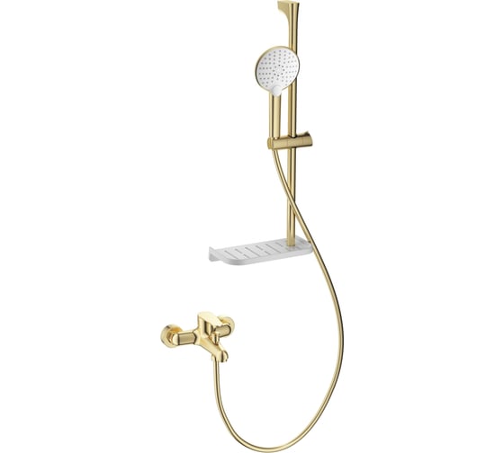 Изображение товара Смеситель для ванны с душевым гарнитуром Wonzon & Woghand брашированное золото WW-AE3201-BG