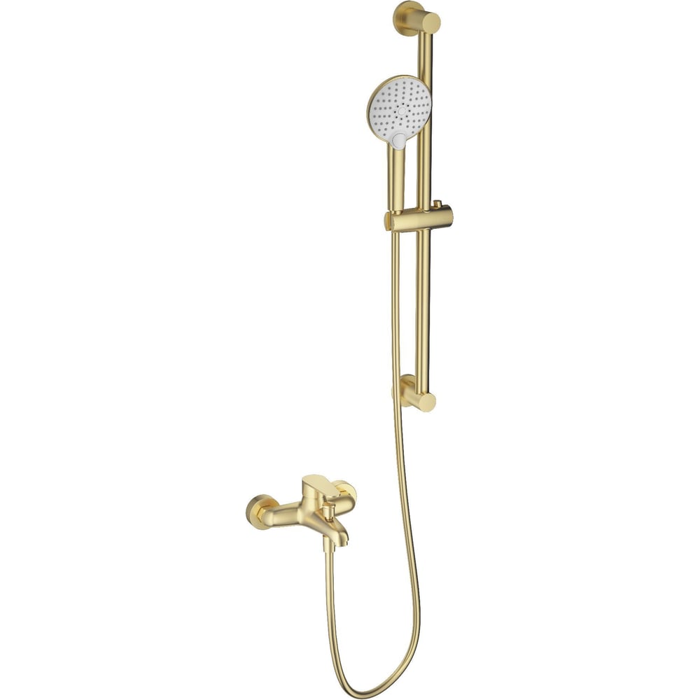 Изображение товара Смеситель для ванны с душевым гарнитуром Wonzon & Woghand брашированное золото WW-AE3205-BG