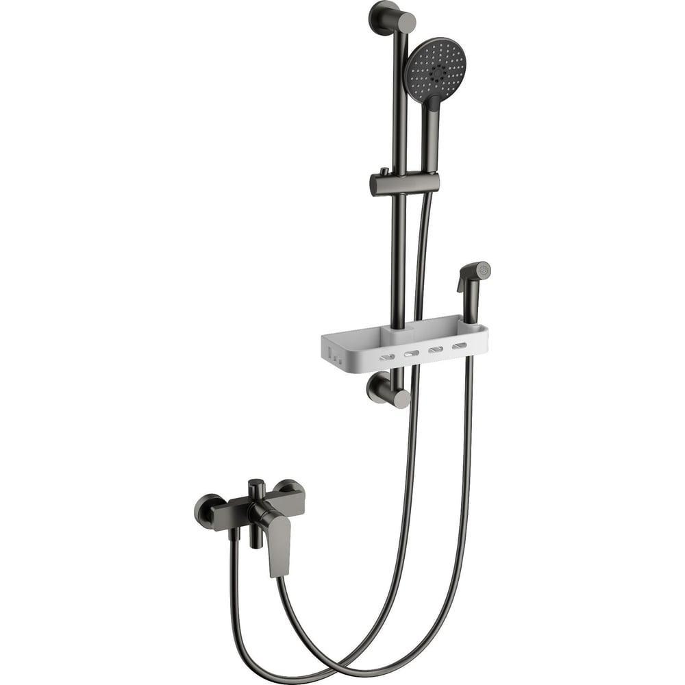 Изображение товара Современный смеситель для ванны с душем Wonzon & Woghand темный графит WW-A31003-BGG