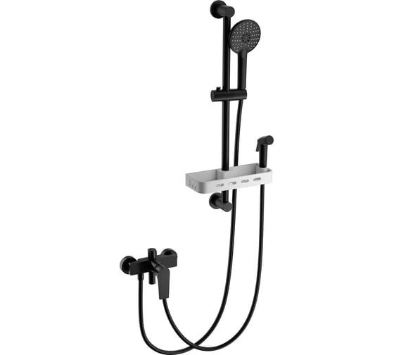 Изображение товара Смеситель для ванны с душевым гарнитуром Wonzon & Woghand черный матовый WW-A31003-MB