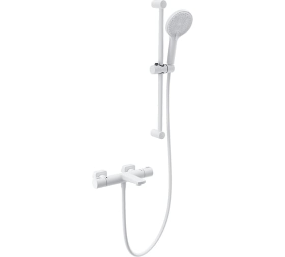 Изображение товара Смеситель для ванны с душевым гарнитуром и термостатом Wonzon & Woghand белый матовый WW-С2021-A-MW