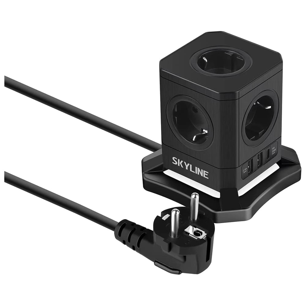 Изображение товара Сетевой фильтр SKYLINE USP-730 Black PD3.0 с USB Type-C и защитой IP20