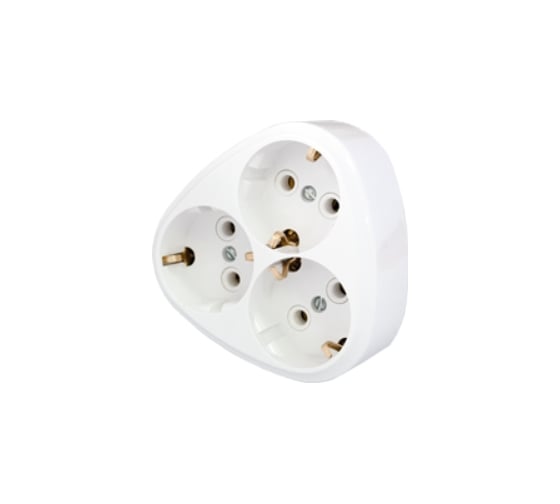 Изображение товара Разветвитель BYLECTRICA 3 гнезда с заземляющим контактом, ромашка РВ16-259
