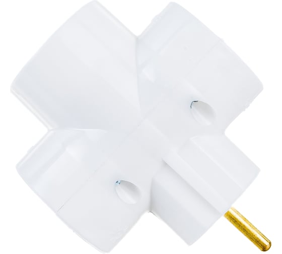 Изображение товара Разветвитель Bylectrica трехместный, крест, с заземляющим контактом, РВ16-377