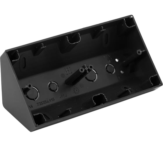 Изображение товара Угловая коробка Bylectrica 2-местная, для установки выключателей и розеток, серия УЮТ, графит, КУ-452 черный