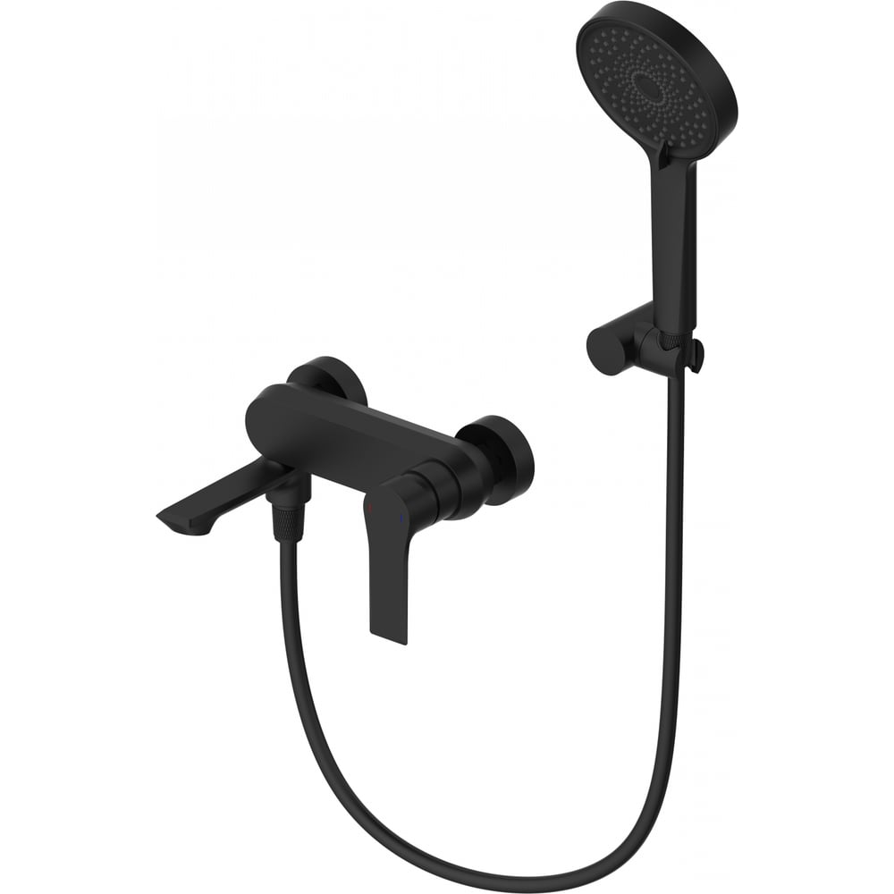 Изображение товара Современный однорычажный смеситель для ванны с душем Wonzon & Woghand черный матовый WW-88037079-MB