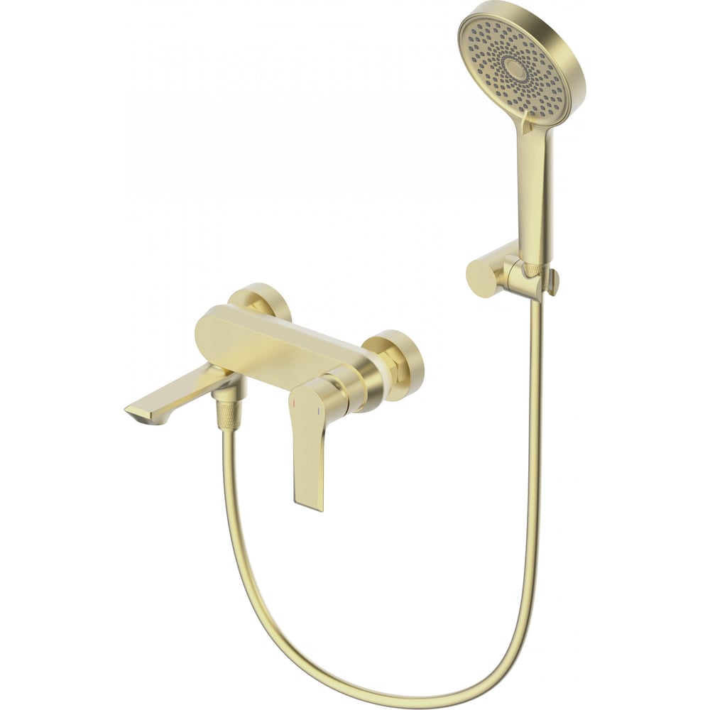 Изображение товара Смеситель для ванны с душем Wonzon & Woghand брашированное золото 177 мм
