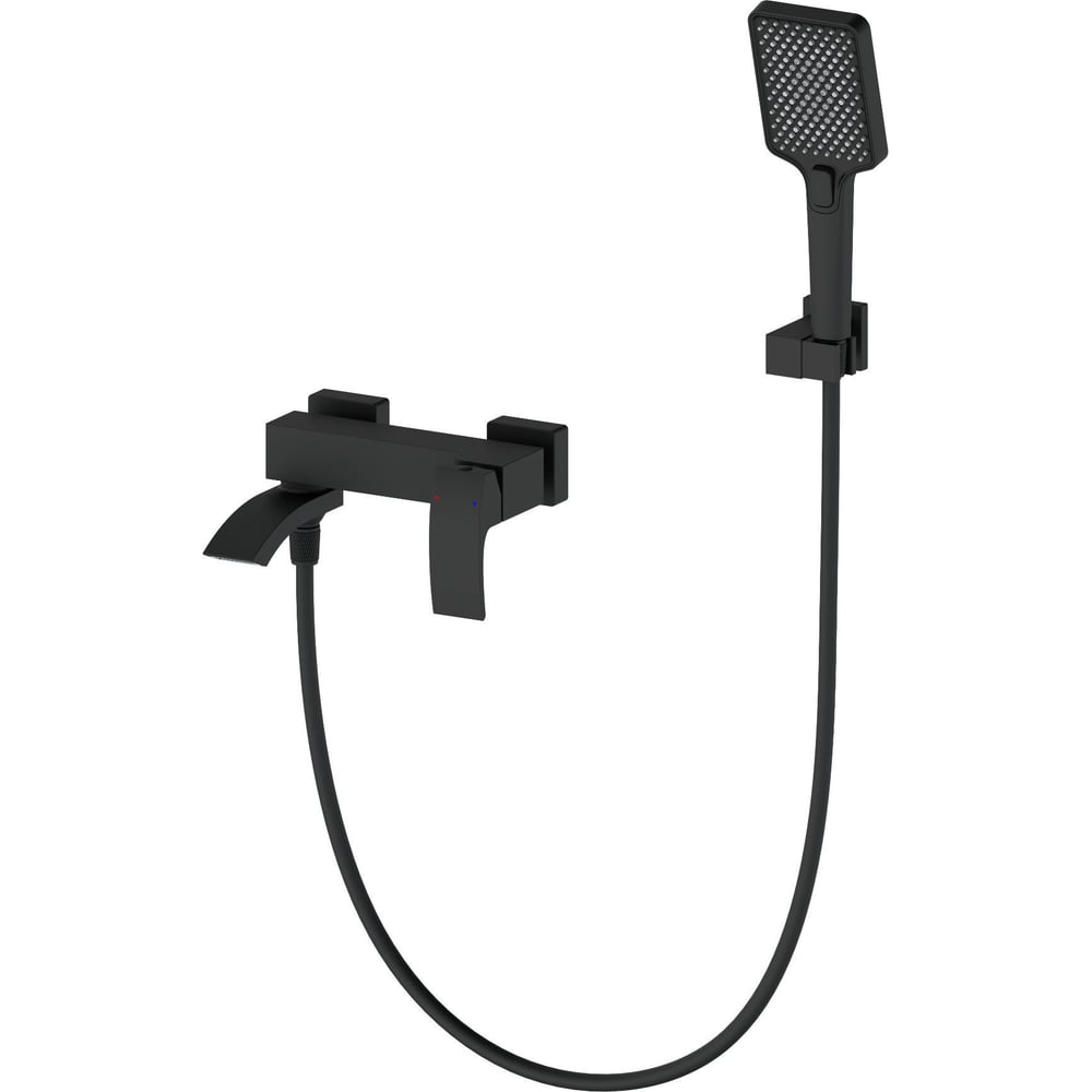 Изображение товара Современный однорычажный смеситель для ванны с душем Wonzon & Woghand матовый черный WW-88639009-MB