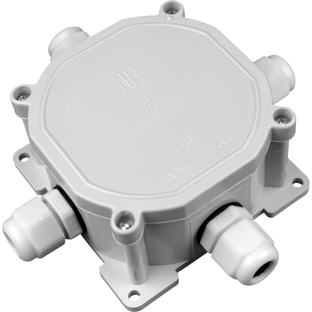 Изображение товара Монтажная коробка Bylectrica при открытой разводке 4 ввода IP67, КМ-257